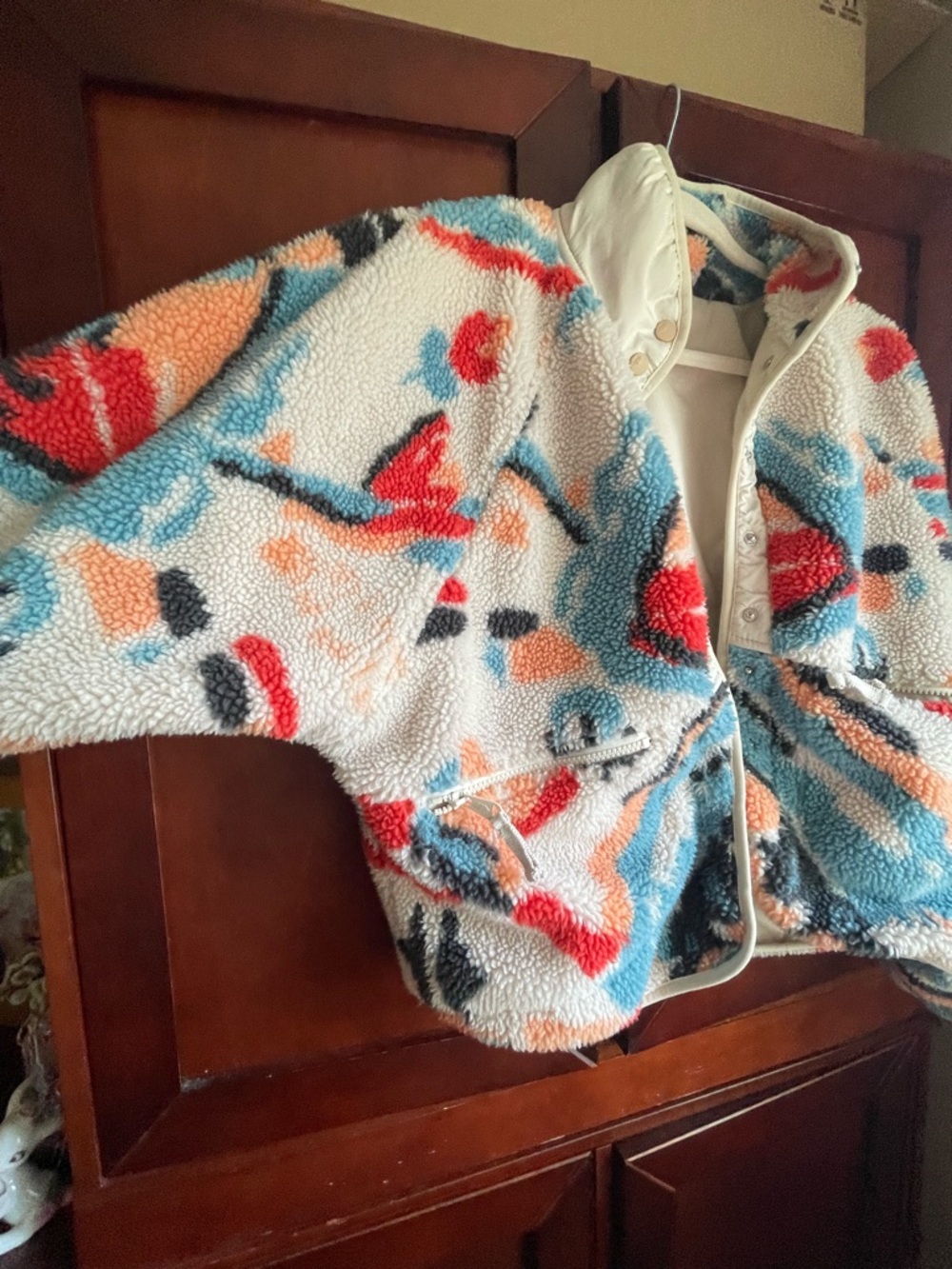 Free People Movement Hit the Slopes Rocky Ridge Printed Fleece Jacket Small - Picture 7 of 17